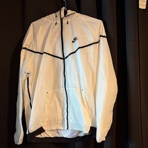 Nike White and Black Windbreaker Jacket